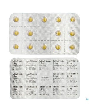 Tadalafil sandoz  2,5mg comp pell 28 x  2,5mg