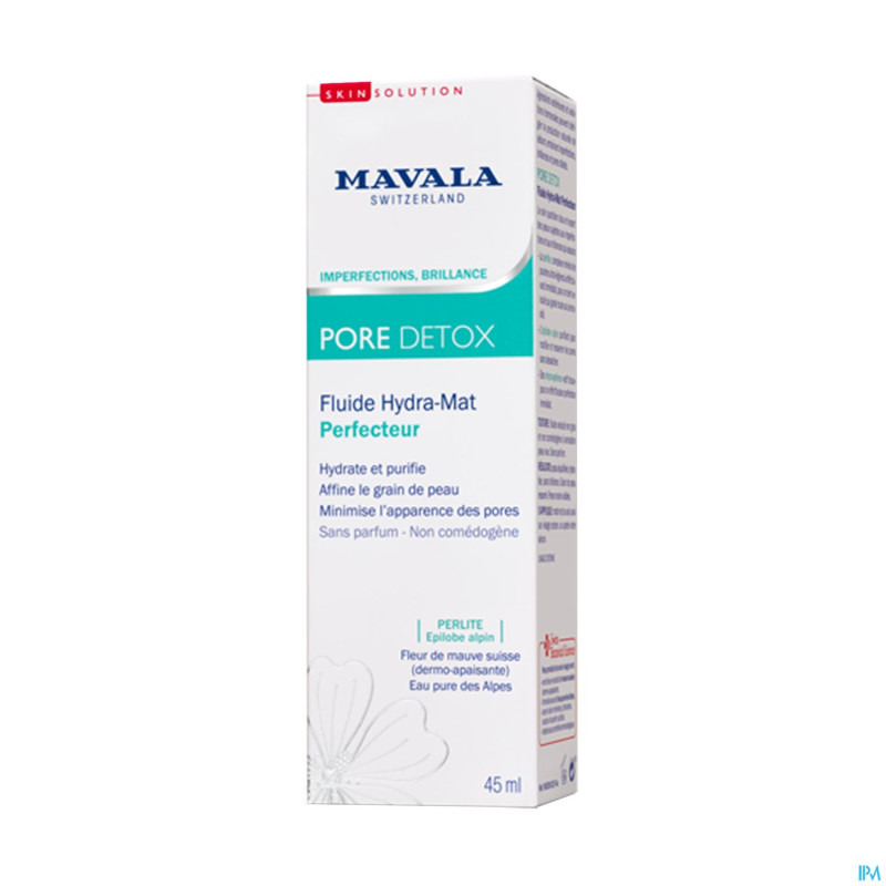 Mavala detox fluide hydra mat perfecteur   tb 45ml