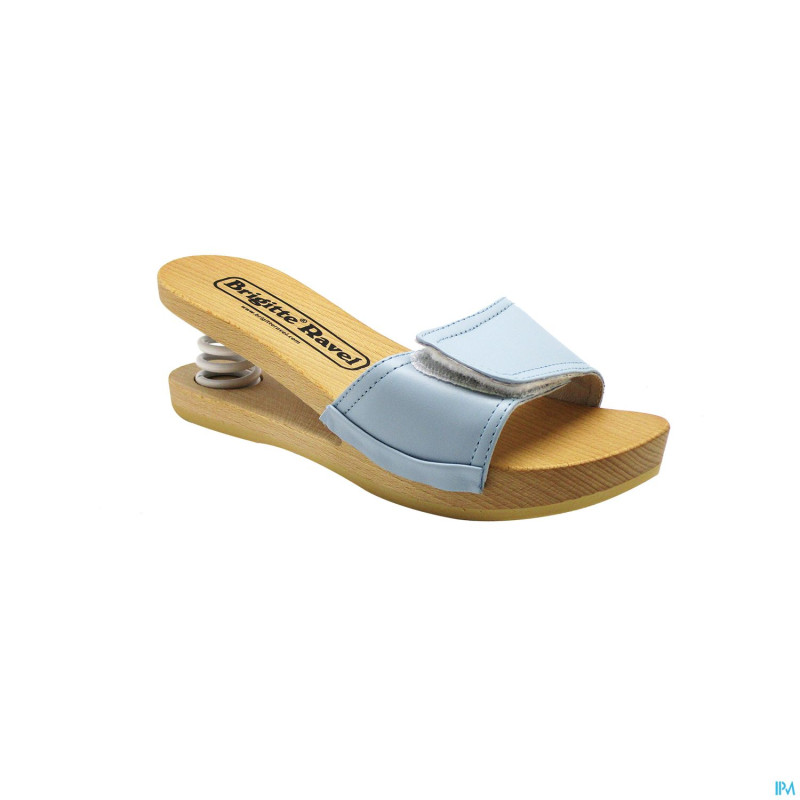 Brigitte ravel spring mule bois fish bleu ciel 39