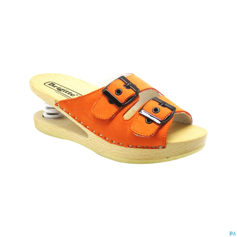 Brigitte ravel spring mule bois snake orange 36