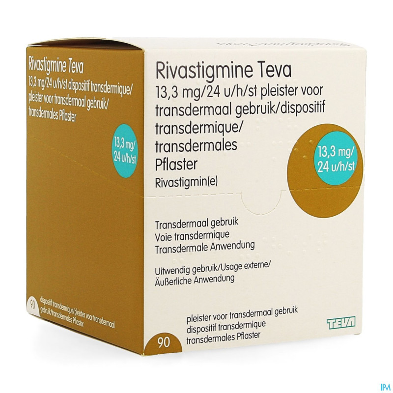 Rivastigmine teva 13,3mg/24h empl. trandserm. 90
