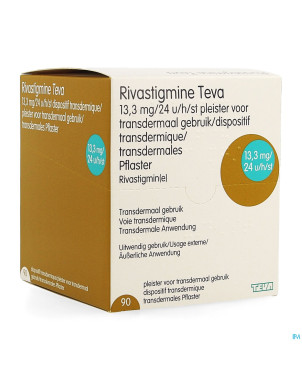 Rivastigmine teva 13,3mg/24h empl. trandserm. 90