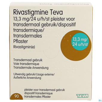 Rivastigmine teva 13,3mg/24h empl. trandserm. 90