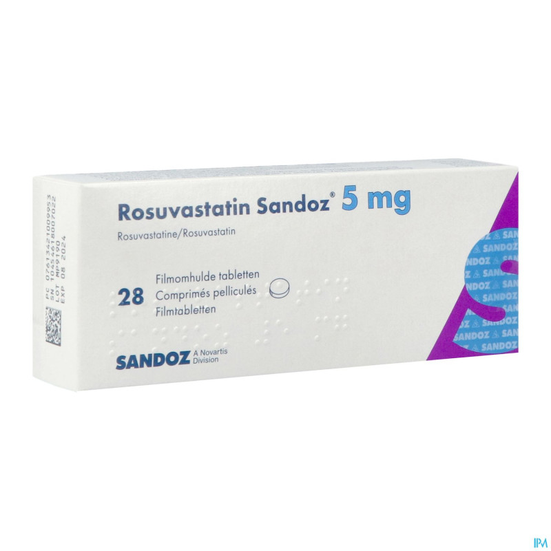 Rosuvastatin sandoz  5mg comp pell  28 opa/alu/pvc
