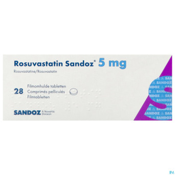 Rosuvastatin sandoz  5mg comp pell  28 opa/alu/pvc