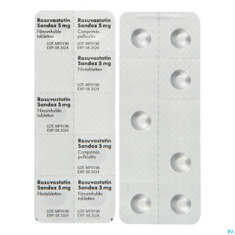 Rosuvastatin sandoz  5mg comp pell  28 opa/alu/pvc
