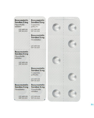 Rosuvastatin sandoz  5mg comp pell  28 opa/alu/pvc
