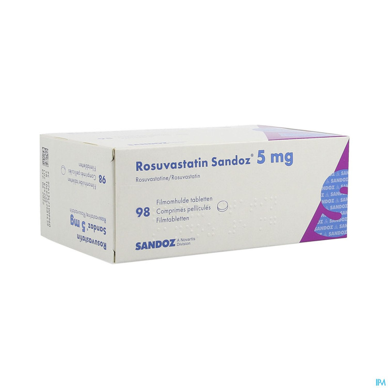 Rosuvastatin sandoz  5mg comp pell  98 opa/alu/pvc