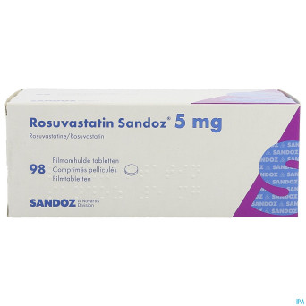 Rosuvastatin sandoz  5mg comp pell  98 opa/alu/pvc