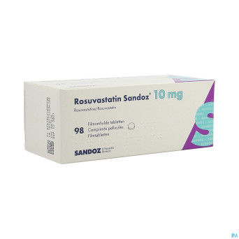 Rosuvastatin sandoz 10mg comp pell  98 opa/alu/pvc