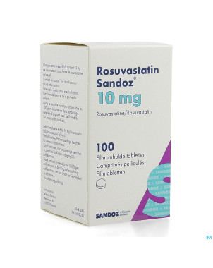 Rosuvastatin sandoz 10mg comp pell 100 hdpe