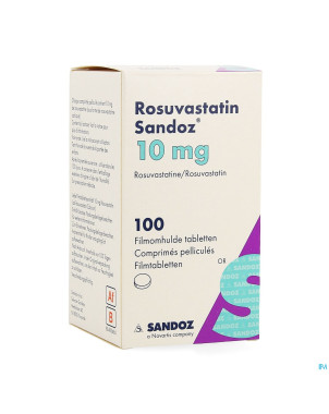 Rosuvastatin sandoz 10mg comp pell 100 hdpe