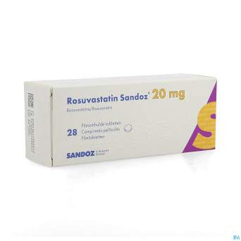 Rosuvastatin sandoz 20mg comp pell  28 opa/alu/pvc