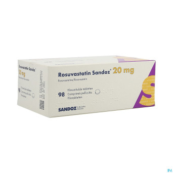 Rosuvastatin sandoz 20mg comp pell  98 opa/alu/pvc