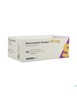 Rosuvastatin sandoz 20mg comp pell  98 opa/alu/pvc
