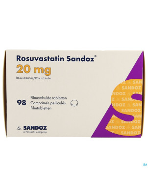 Rosuvastatin sandoz 20mg comp pell  98 opa/alu/pvc