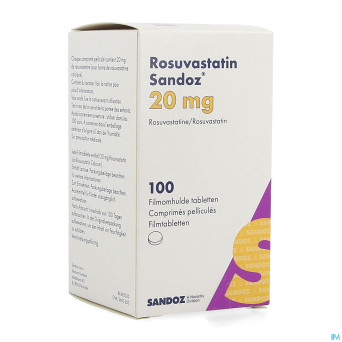 Rosuvastatin sandoz 20mg comp pell 100 hdpe