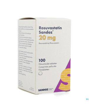 Rosuvastatin sandoz 20mg comp pell 100 hdpe