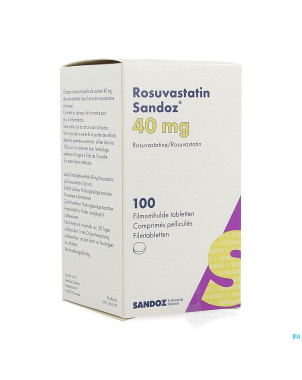 Rosuvastatin sandoz 40mg comp pell 100 hdpe