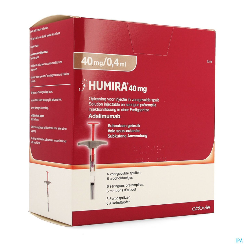 Humira 40mg/0,4ml sol inj ser prer. 6 x 40mg/0,4ml