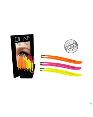 Oline pince a epiler biais neon jaune credophar