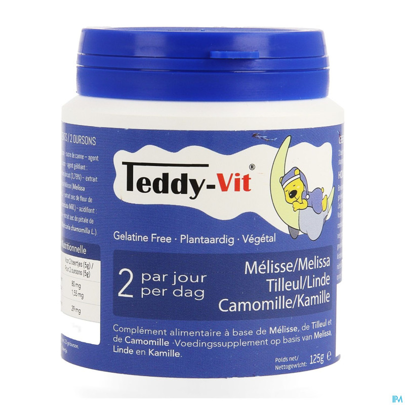 Teddy vit melisse+tilleur+camomille  gomme ours 50