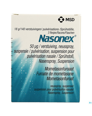Nasonex susp pulv nasale 50mcg/pulv 140 pulv fl 3