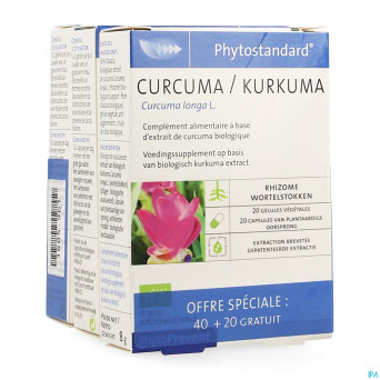 Phytostandard curcuma    caps 40+20 gratuit