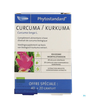 Phytostandard curcuma    caps 40+20 gratuit
