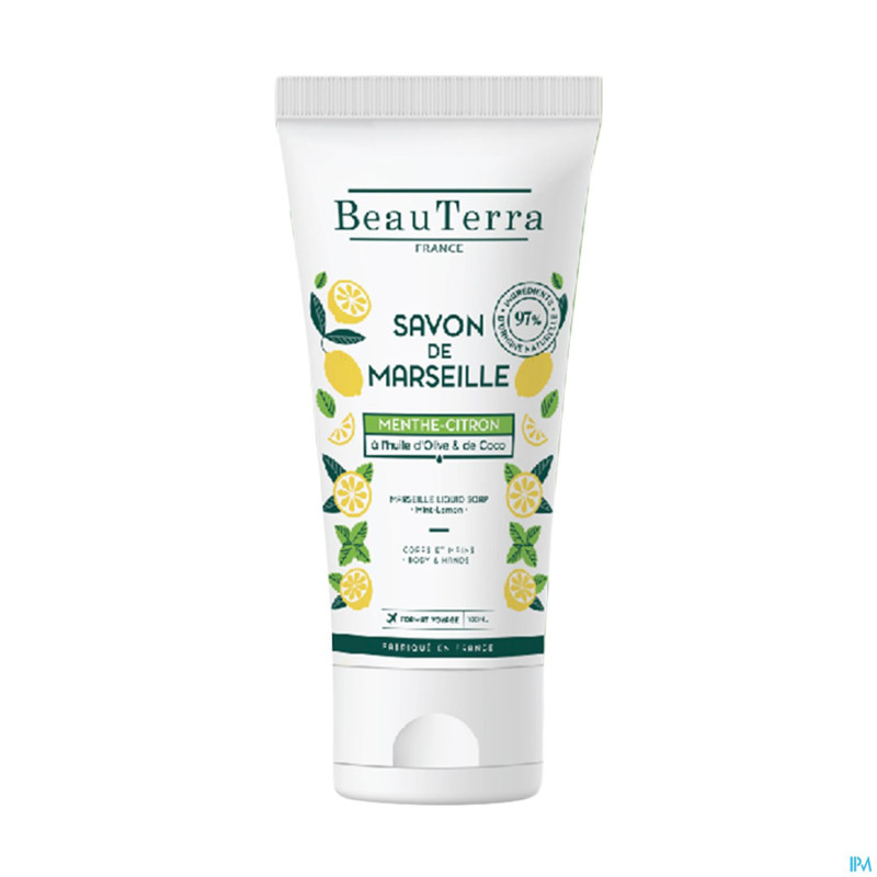 Beauterra savon marseille menthe citron tube 100ml