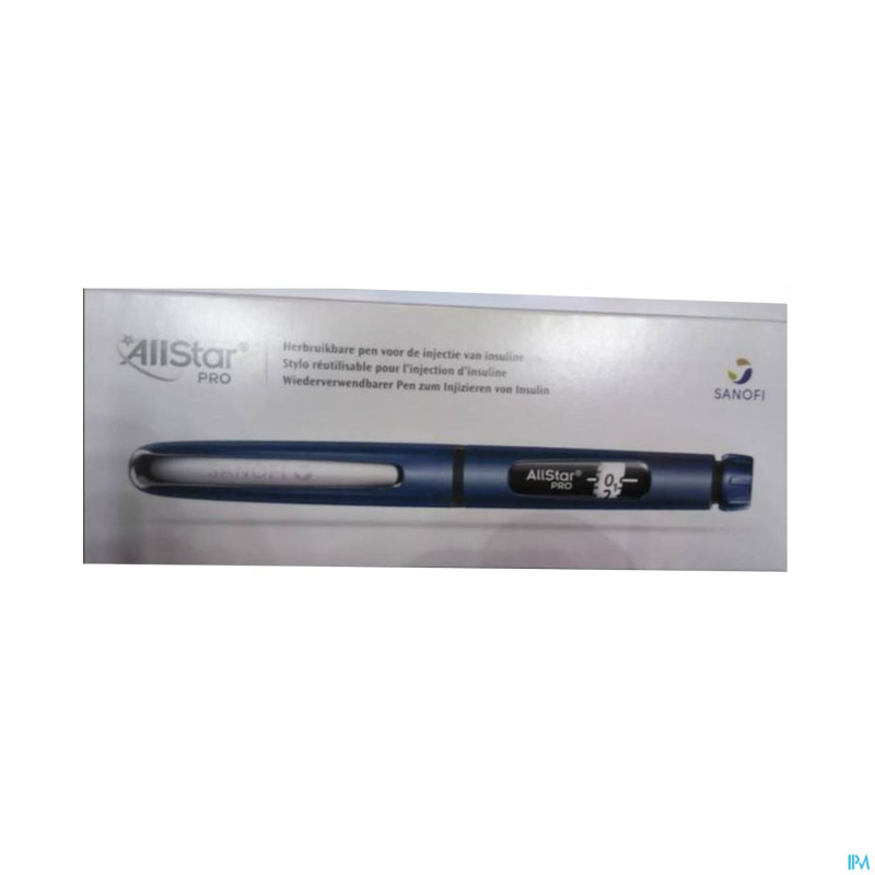 Allstar pro stylo reutil.injection insuline bleu 1