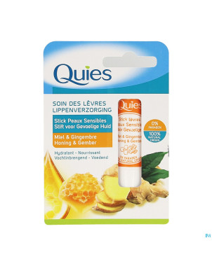 Quies stick levres peau sensible miel&gingem. 4,5g
