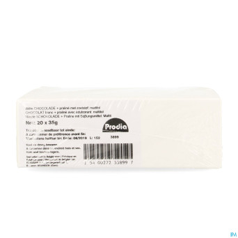 Prodia bar chocolat blanc praline   20x35g revogan