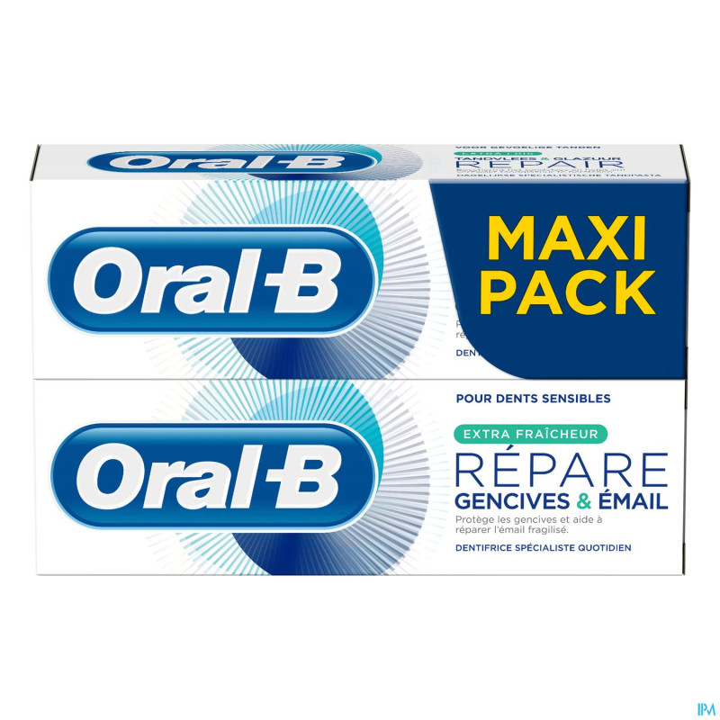 Oral-b dentif gum&enamel repair extra fresh 2x75ml