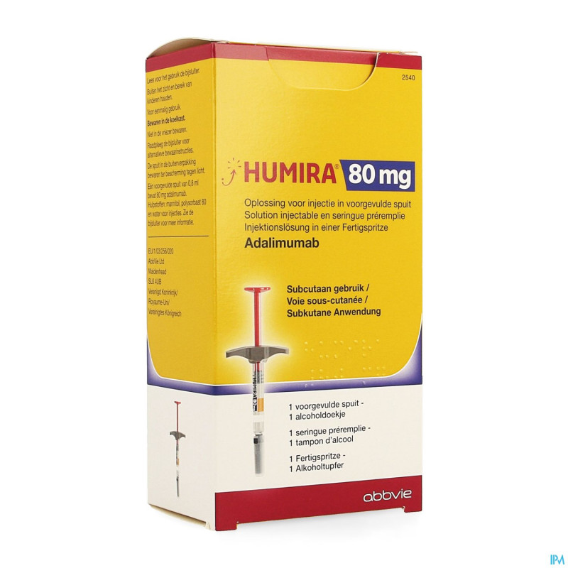 Humira 80mg/0,8ml sol inj ser prer. 1 x 80mg/0,8ml