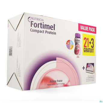 Fortimel compact prot.value pack fraise 125ml 21+3