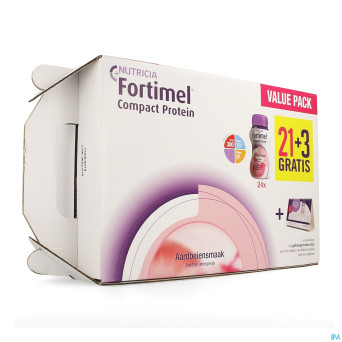 Fortimel compact prot.value pack fraise 125ml 21+3