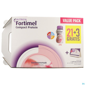 Fortimel compact prot.value pack fraise 125ml 21+3