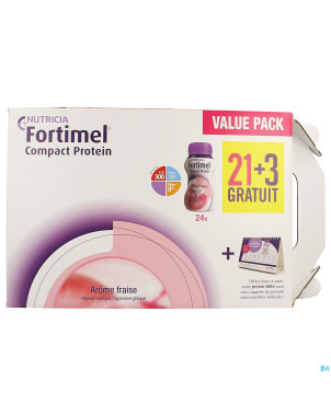 Fortimel compact prot.value pack fraise 125ml 21+3