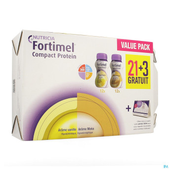 Fortimel comp.prot.value pack van./moka 125ml 21+3