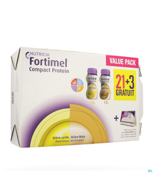 Fortimel comp.prot.value pack van./moka 125ml 21+3