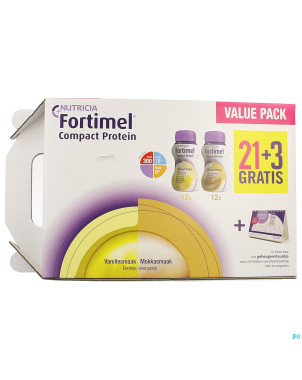 Fortimel comp.prot.value pack van./moka 125ml 21+3