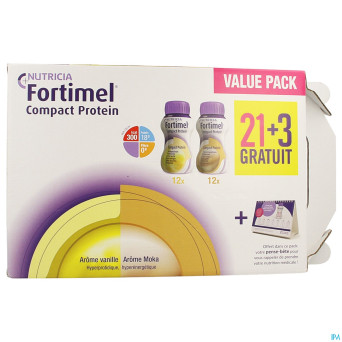 Fortimel comp.prot.value pack van./moka 125ml 21+3
