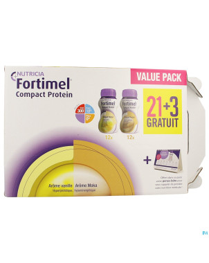 Fortimel comp.prot.value pack van./moka 125ml 21+3