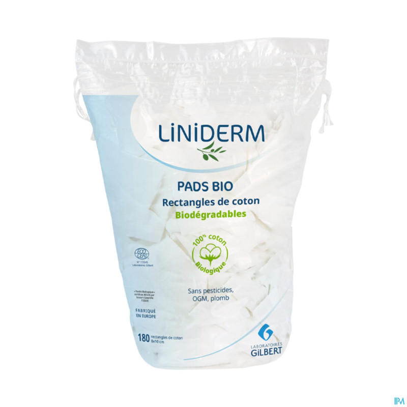 Gilbert pads bio rectangle coton 8x10cm sachet 180