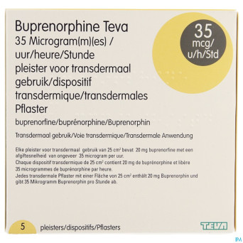 Buprenorphine teva 35,0mcg/h emplatre transderm. 5