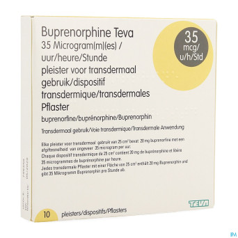 Buprenorphine teva 35,0mcg/h emplatre transderm.10