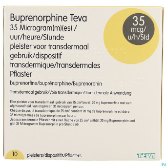 Buprenorphine teva 35,0mcg/h emplatre transderm.10