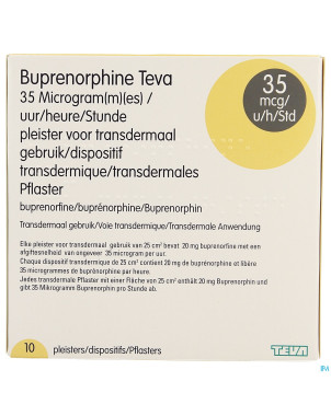 Buprenorphine teva 35,0mcg/h emplatre transderm.10