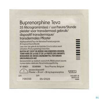 Buprenorphine teva 35,0mcg/h emplatre transderm.10